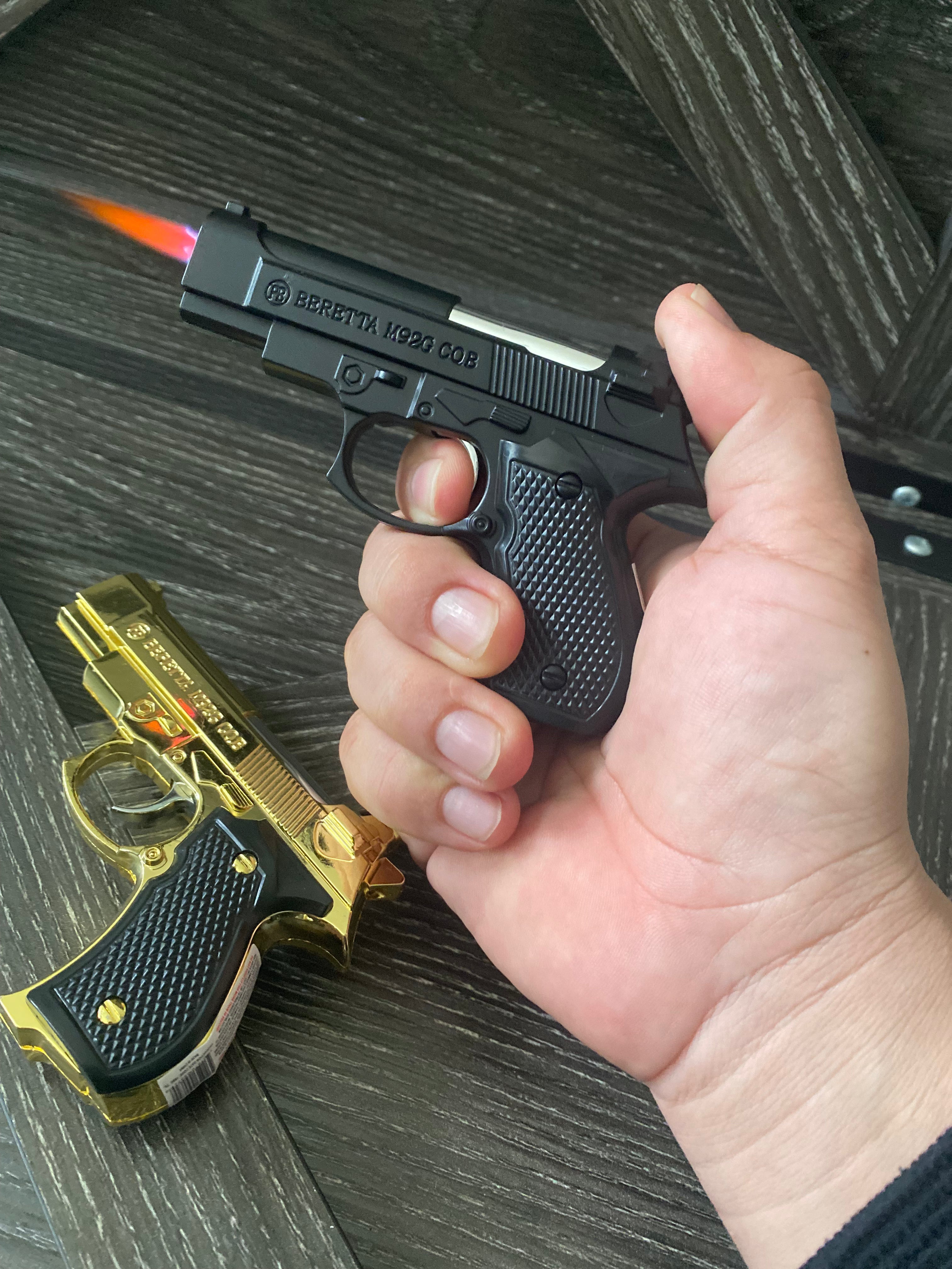 9MM Toy Gun Style Torch Refillable Lighter Adjustable Jet Flame