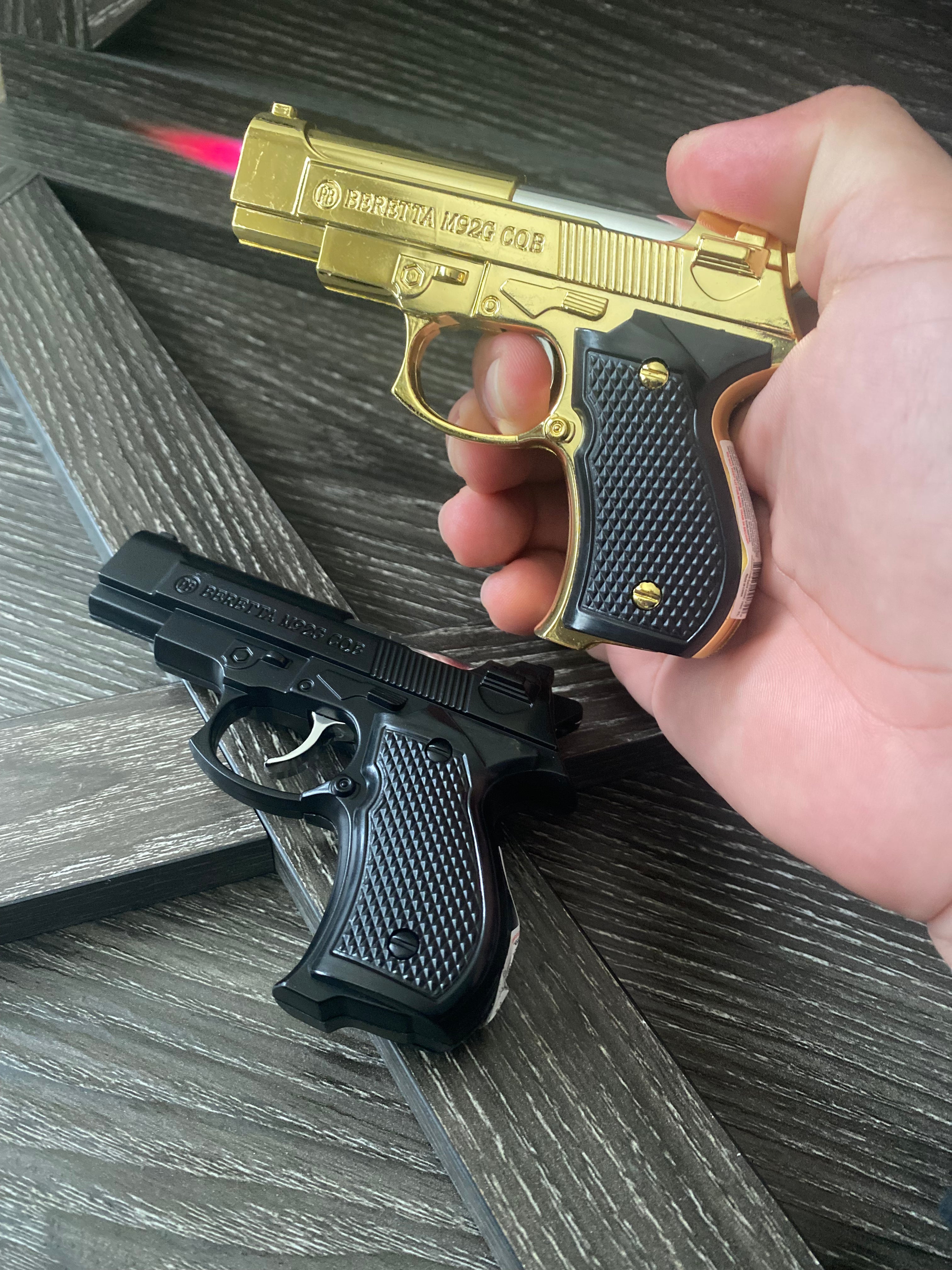 9MM Toy Gun Style Torch Refillable Lighter Adjustable Jet Flame