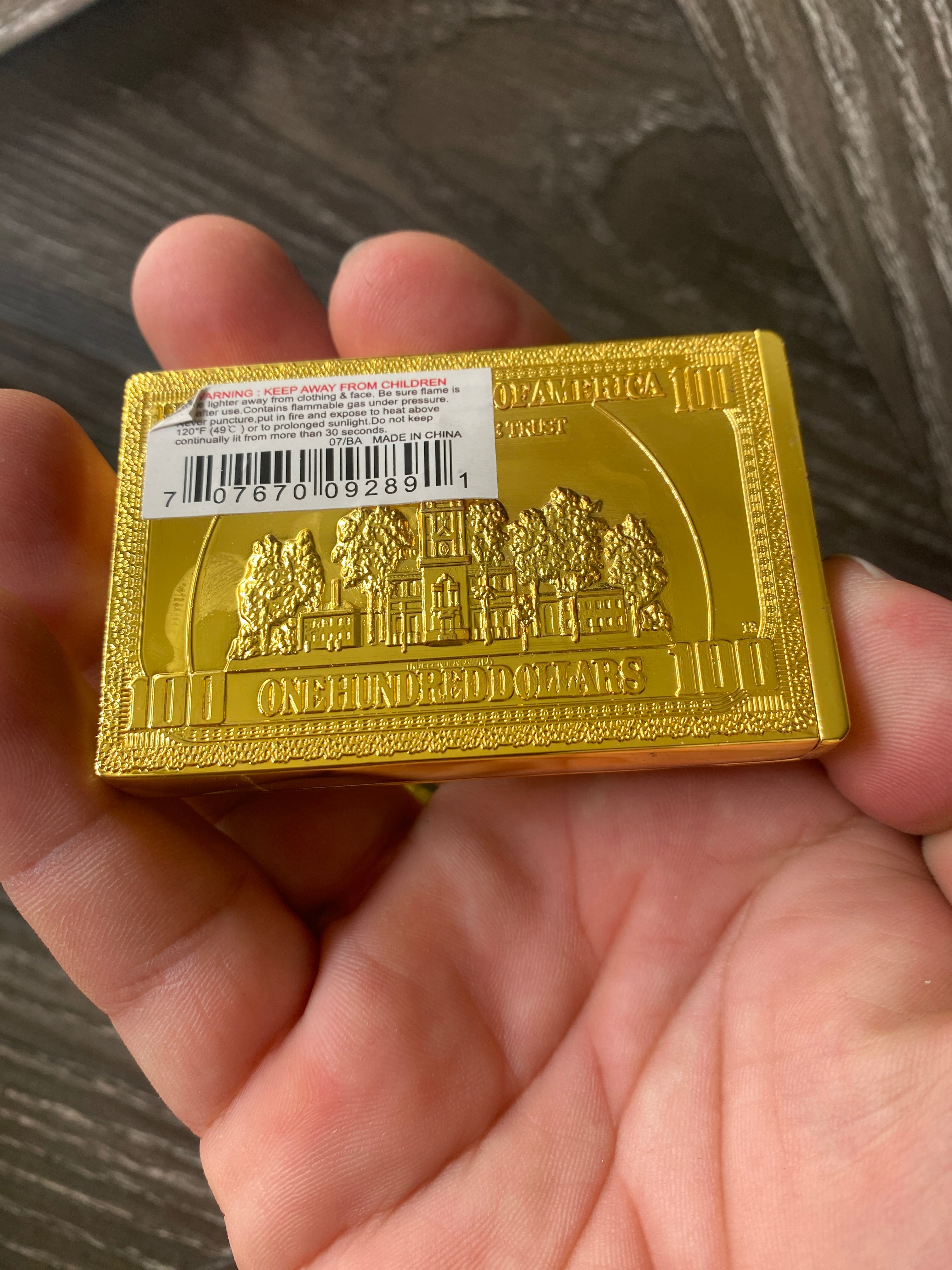 Gold Money Flip Torch Lighter