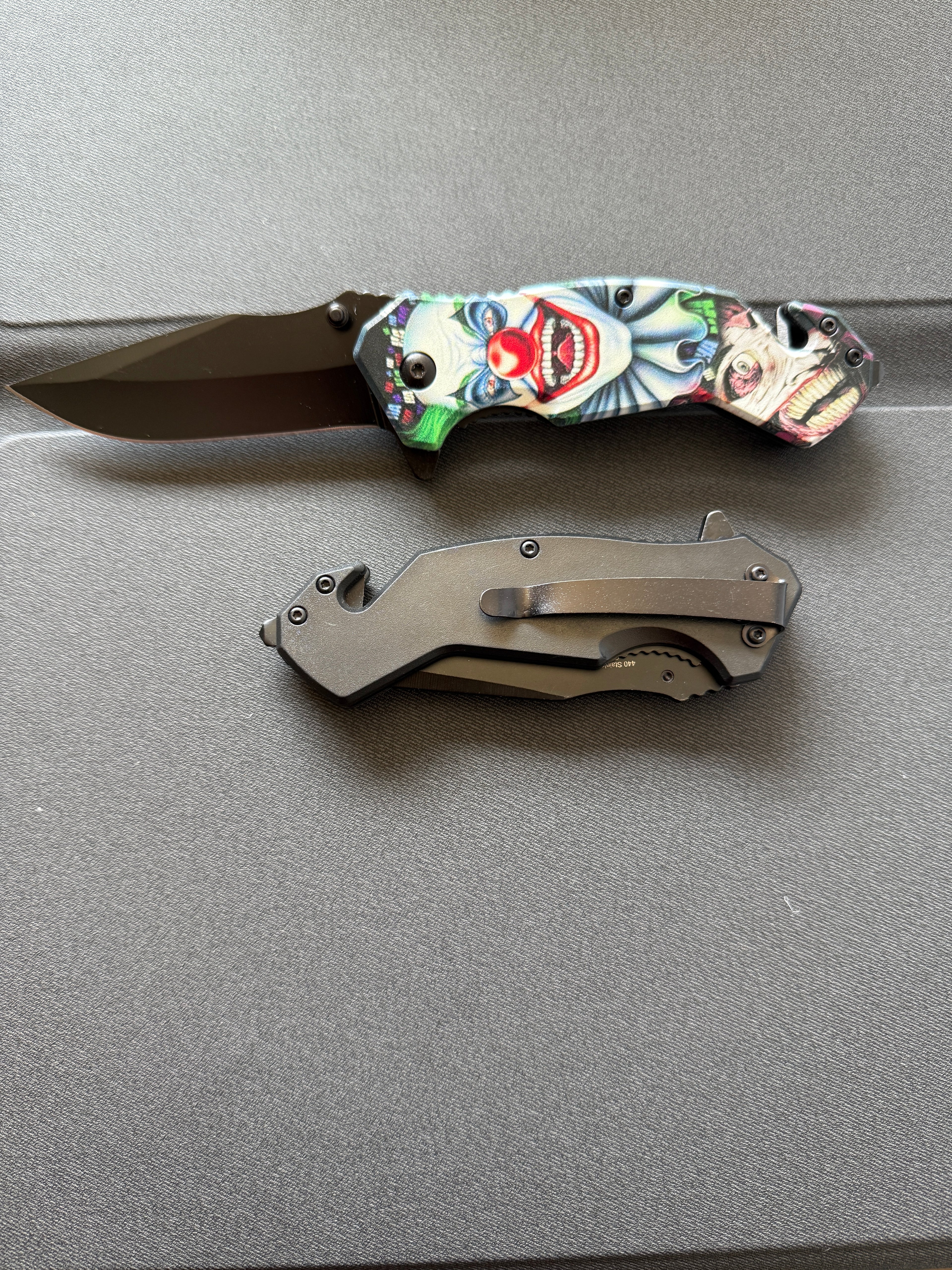 Scary Clown Folding Pocket Knife