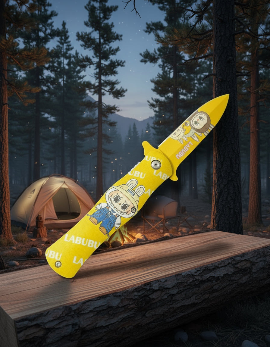 Yellow Labubu Tactical Knife